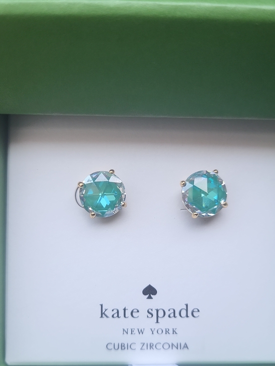 kate spade Jewelry - kate spade aqua-green crystal stud earrings